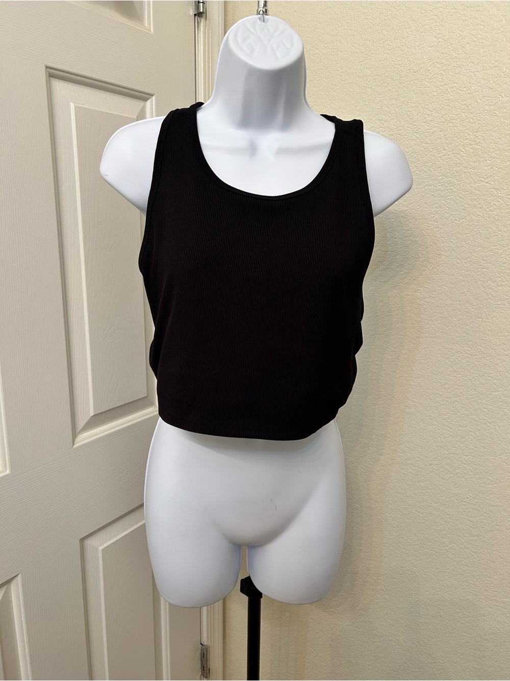 Threads 4 Thought Black Ribbed Crop Tank